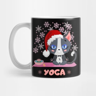 Cat Yoga at Christmas Mug